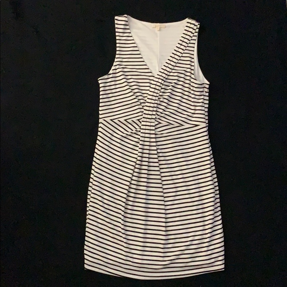Dress, black and white horizontal striped